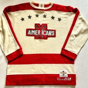 Heritage Red and Cream New York Americans NHL CCM Crewneck Sweater